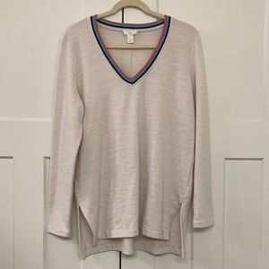 LOFT loungewear size large cream v-neck sweatshirt